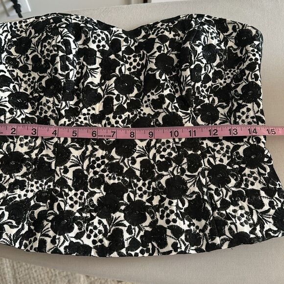Bonnie Roseman Collection BLT Floral Embroidered Bustier Corset Black/White VTG - Picture 8 of 9